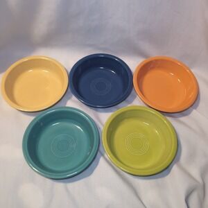 5x Fiestaware Mixed Colors Cereal Soup Bowls 7" Fiesta Yellow Blue Orange Green